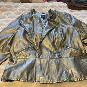 Lane Bryant Faux Leather Peplum Jacket